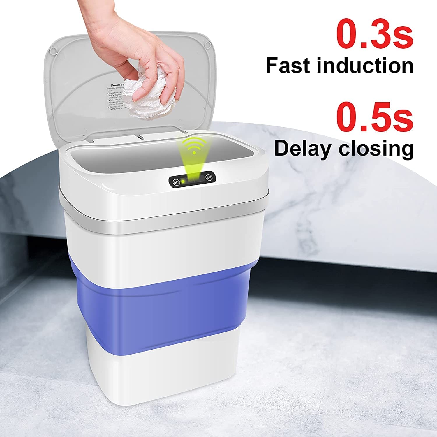 Smart Trash Can With Lid, Touchless Automatic Motion Sensor Trash Bin, Foldable Mini Trash Can, Collapsible Trash Bin, Creative Household Bathroom Garbage Storage Box, Waste Bin Garbage Can Smart Trash Can With Lid, Touchless Automatic Motion Sensor Trash Bin, Foldable Mini Trash Can, Collapsible Trash Bin, Creative Household Bathroom Garbage Storage Box, Waste Bin Garbage Can